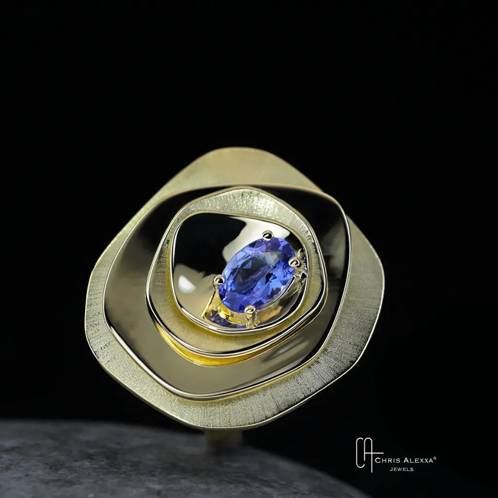 Bague-tanzanite-or-plateau-Chris-Alexxa-4943 PL.webp