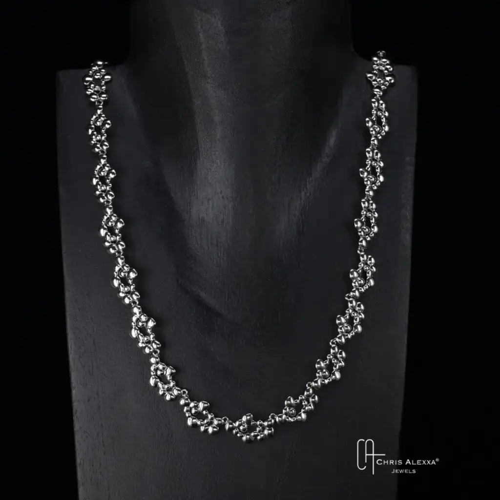 Collier argent Dahli