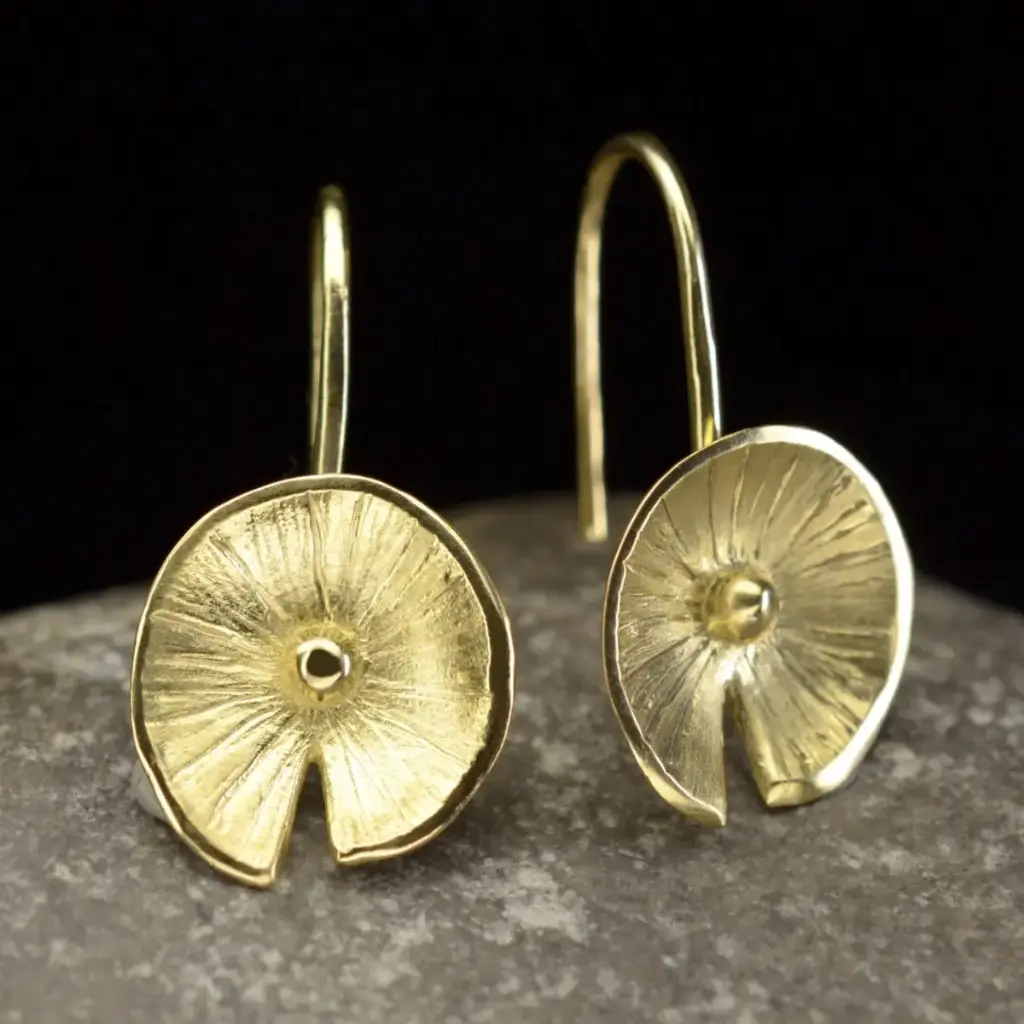 Boucles d'oreilles or Nénuphar