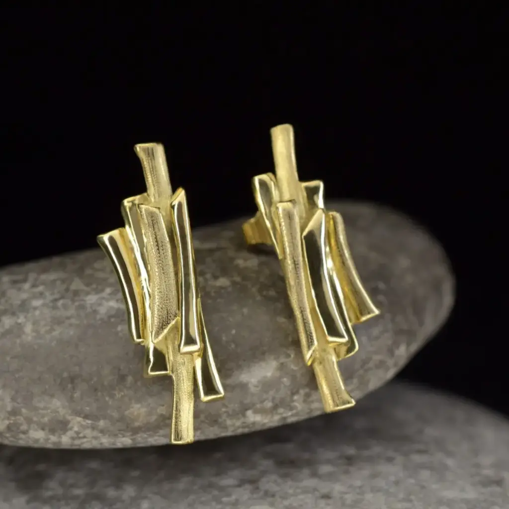Boucles d'oreilles or Ramus II