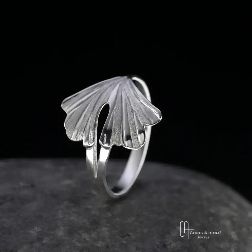 Bague argent Ginkgo petit modèle