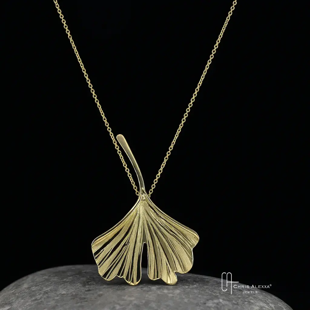 Pendentif Ginkgo or