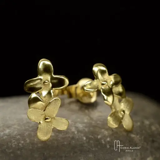 [PUHI14.1G] Boucles d'oreilles or Hisakura Pusilli