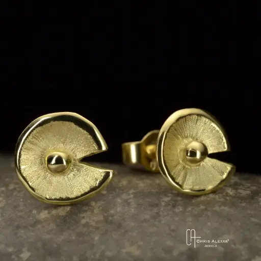 [PUNE14.2G] Boucles d'oreilles or Nénuphar Pusilli