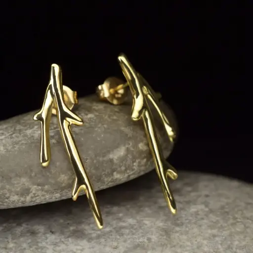 [RA14.2G] Boucles d'oreilles or Ramus courtes