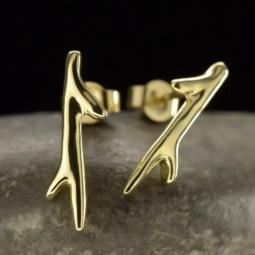 [PURA14.3G] Boucles d'oreilles or Ramus Pusilli