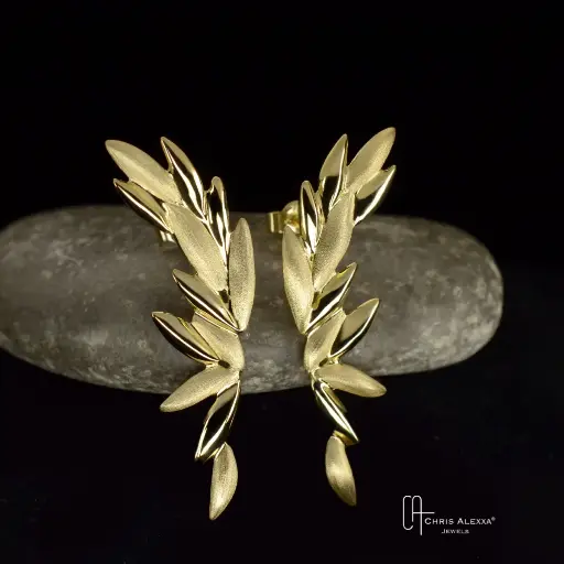 Boucles d'oreilles or Laurea