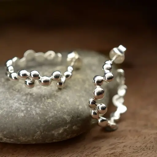 [BU14.1] Boucles d'oreilles Bubbles argent