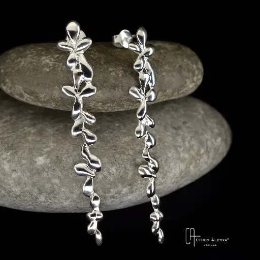 [DA14.3] Boucles d'oreilles argent Dahli longues