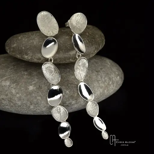 [PN14.4] Boucles d'oreilles argent Pollen twin