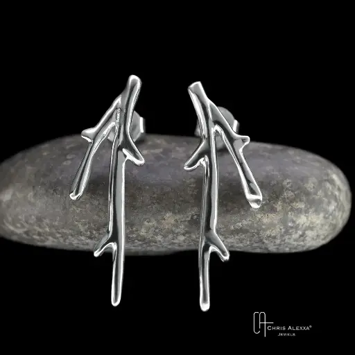 [RA14.2] Boucles d'oreilles argent Ramus courtes