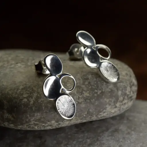 [WO14.2] Boucles d'oreilles argent Wolffia medium