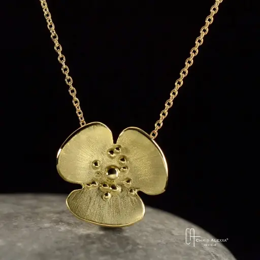 [CQ13.2G] Pendentif or Coquelicot mini