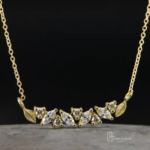 [MP13.2GD] Pendentif Marquise diamants or grand modèle