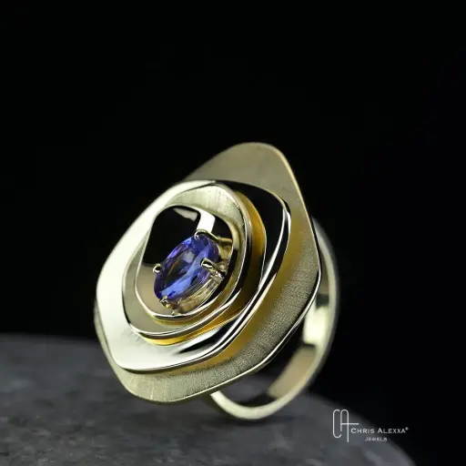 [4943] Bague Oasis tanzanite or
