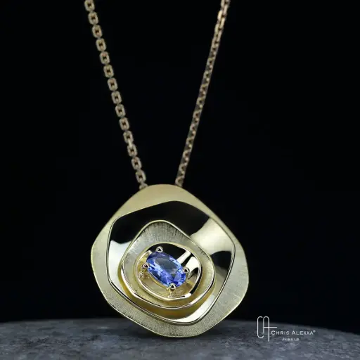 [5029] Pendentif Oasis tanzanite or