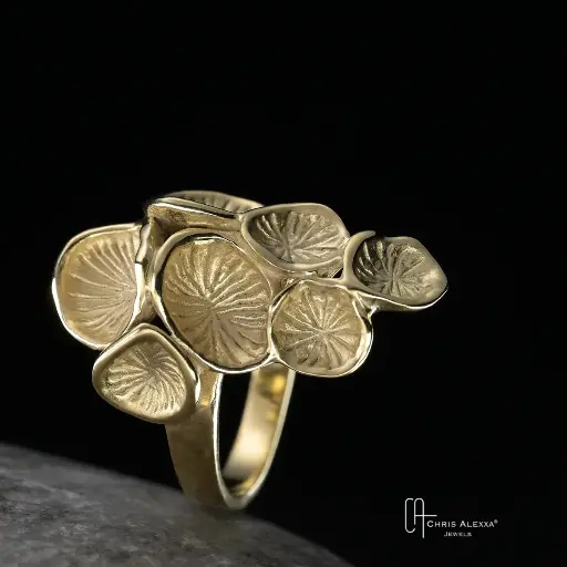 [PN12.3G] Bague Pollen grand modèle or